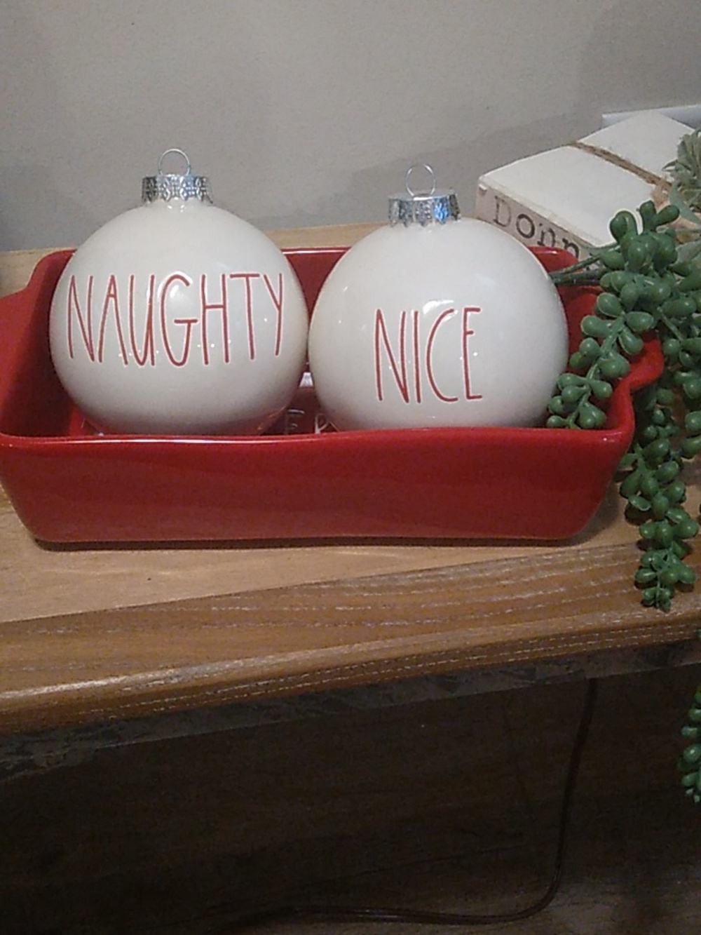 Rae Dunn Naughty & Nice Christmas Ornaments